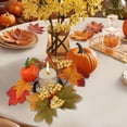 thumbnail image 1 of Artificial Maple Leaf Berry Wreath, Fall Candle Rings Wreaths for Pillar Candle Holders, for Thanksgiving Home Party Table Centerpieces, Wall, Window Decor, 1 of 6