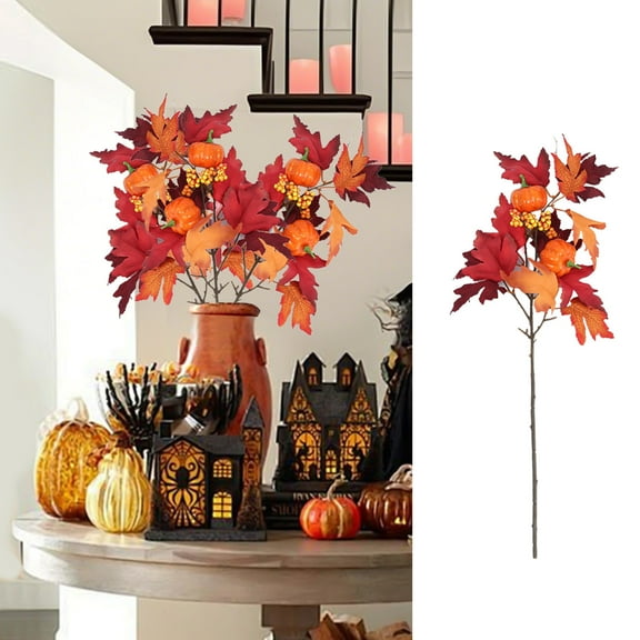 Artificial Maple Leaf Branch 28 Inch Fall Decor For Home Office Wedding Fake Plants Indoor Outdoor Decorations Autumn Centerpiece Seasonal Display