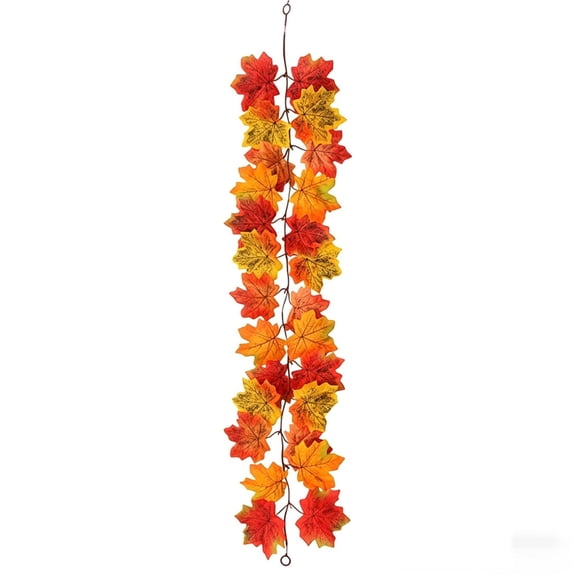 Artificial Maple Leaf Garland, 39.4 inch Vertical Hanging Fall Foliage Garland, Harvest Decor Vine Garland, Autumn Leaf Swag with Bendable Base, Thanksgiving Decor for Home Wedding Fireplace Party