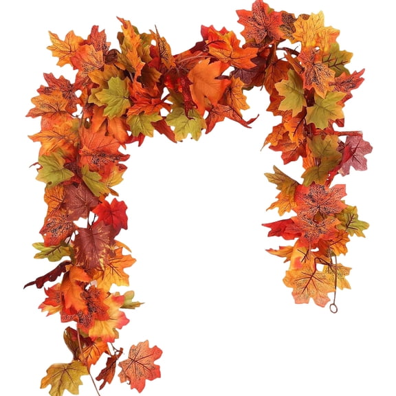 Artificial Maple Leaf Garland Faux Fall Leaves Hanging Vine for Indoor Outdoor Home Wedding Party Thanksgiving Decoration 5.74 Feet Long