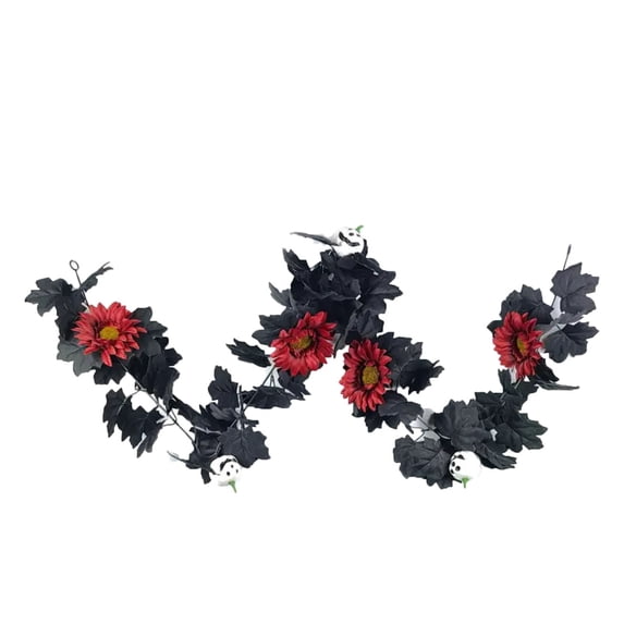 Artificial Maple Pumpkin Vine, Fall Garland Artificial Hanging Vine Garland Maple Leaves Home Thanksgiving Halloween Harvest Autumn Decorations for Fireplace Mantel Porch