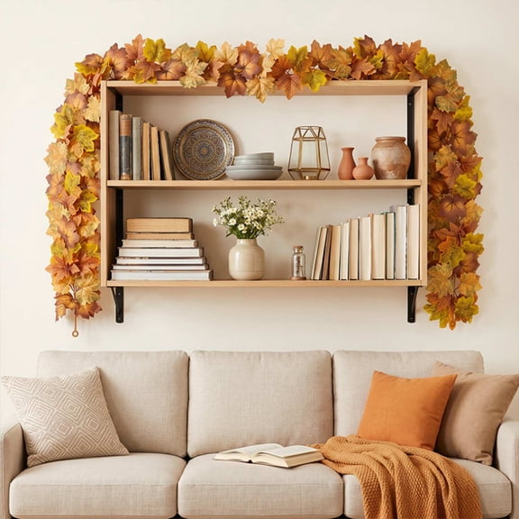 Artificial Maple Leaf Rattan, 78-inch Fall Vine Garland for Thanksgiving, Halloween and Home Holiday Decoration