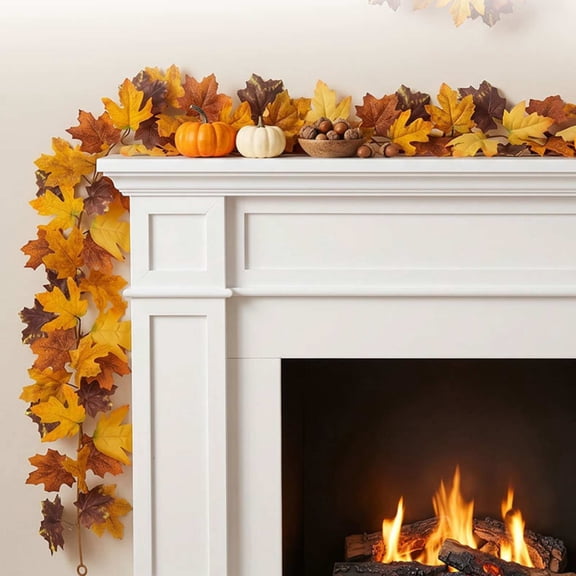 Artificial Maple Leaf Rattan, 78-inch Fall Vine Garland for Thanksgiving, Halloween and Home Holiday Decoration