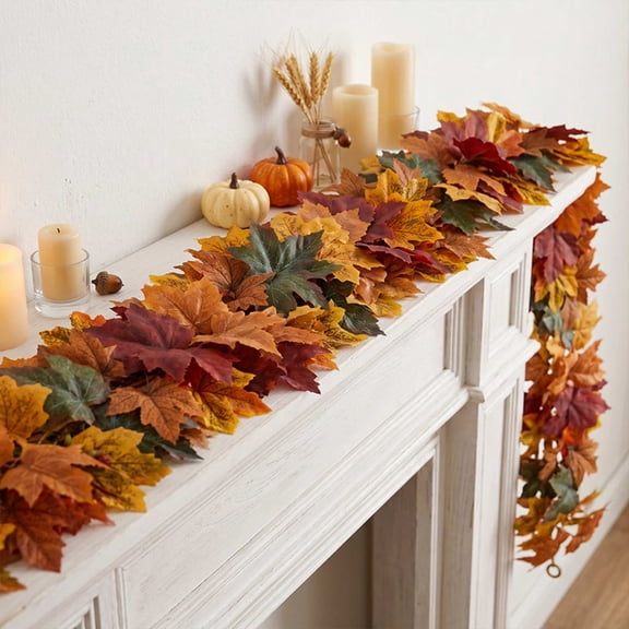 Artificial Maple Leaf Rattan, 78-inch Fall Vine Garland for Thanksgiving, Halloween and Home Holiday Decoration