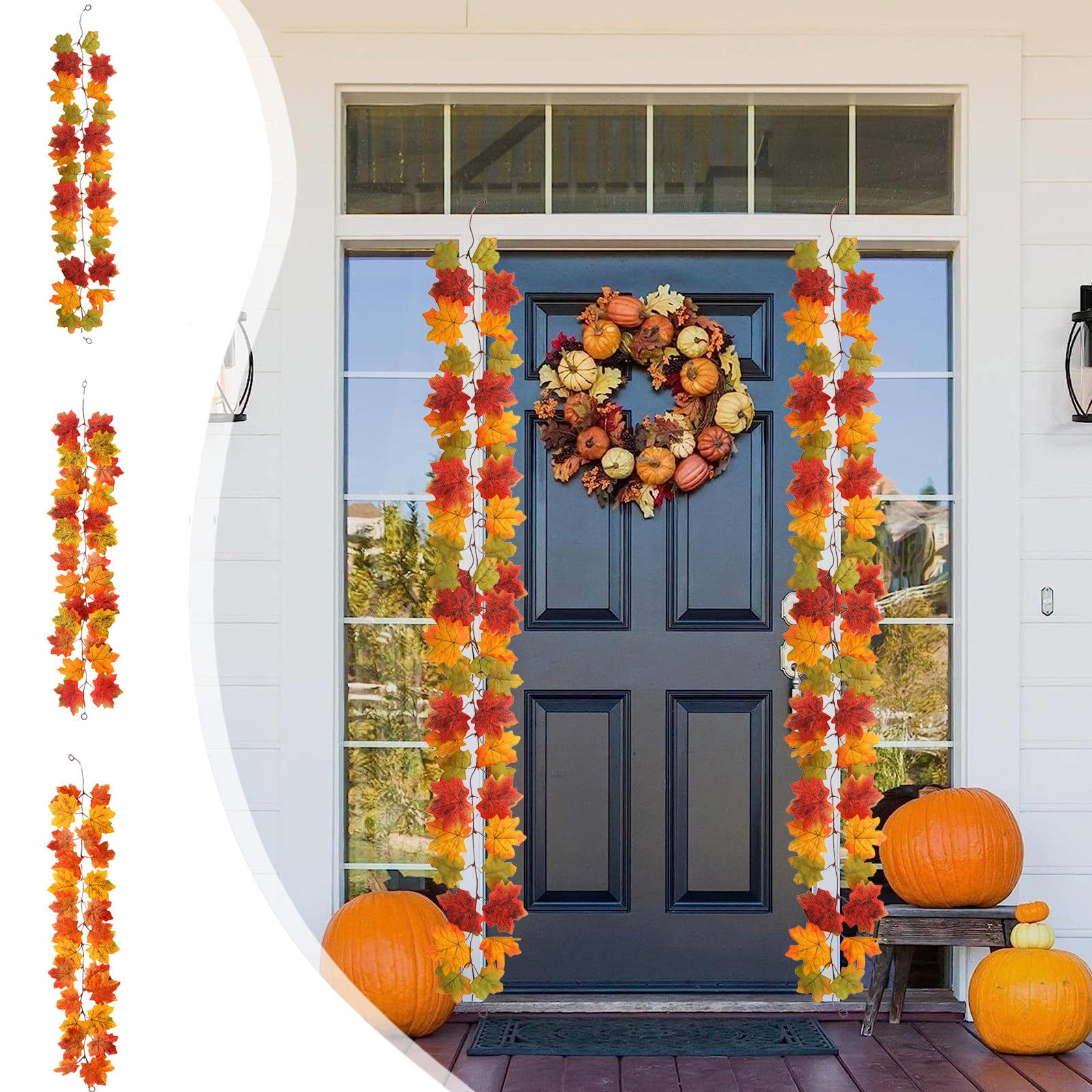 Artificial Maple Leaf Rattan Garland | Autumn Fall Decor | 39.4in ...