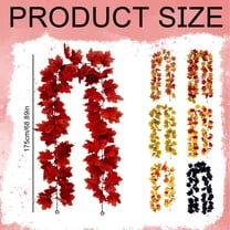 Artificial Maple Leaf Rattan Wall Hanging - Autumn Fall Decor for Home, Front Door, Porch, Rustic Seasonal Thanksgiving Harvest Decoration with Warm Colors(2Pcs) Harlik