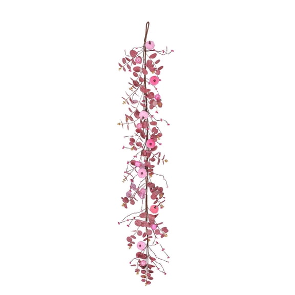 Artificial Maple Leaf Rattan with Pumpkin, 4.92ft Pink Simulated Vines Decorations, for Window Frame, Dining Arch, Staircase, Courtyard Fence