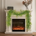 thumbnail image 1 of Artificial Maple Leaf Vines - 11x9.84 Inch Halloween & Christmas Hanging Decor for Fireplace, Doors, Parties | Light Green Wicker Rattan Garland (1PC), 1 of 6
