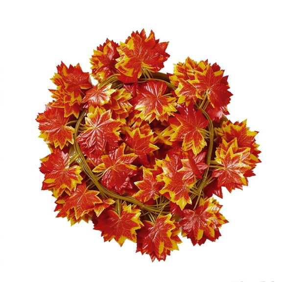 Artificial Maple Leaf Vines, Fall Autumn Red Foliage Garland For Halloween Wedding Home Decor
