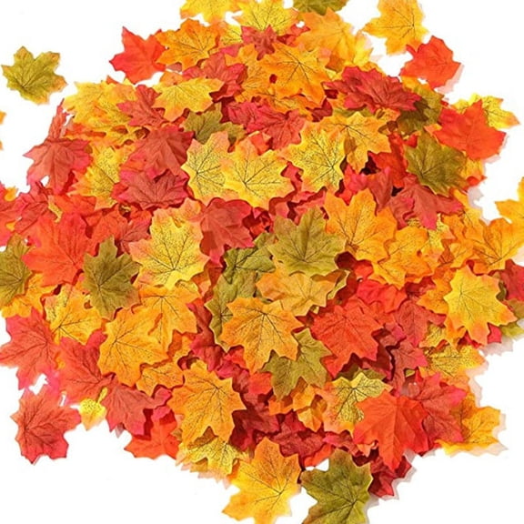 Artificial Maple Leaves 200pcs Fall Leaf Decor Mixed Color DIY Craft Leaves For Wreath Making Table Scatter Thanksgiving Halloween Wedding Party Photo Props Home Decor