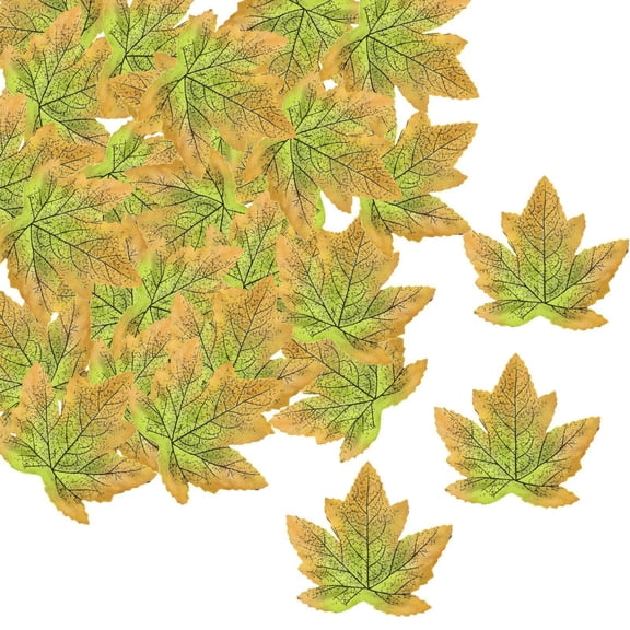 Artificial Maple Leaves, 50-Piece Rustic Fall Decor Set for Thanksgiving Table Mantel Vase Filler, Reusable Fade-Resistant, 1 Pack