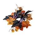 thumbnail image 1 of Artificial Maple Leaves and Berries Candle Rings, Fall Candle Holders Small Candle Wreath Rings for Farmhouse Fall Thanksgiving Halloween Wedding Centerpiece Table Decor, 1 of 5