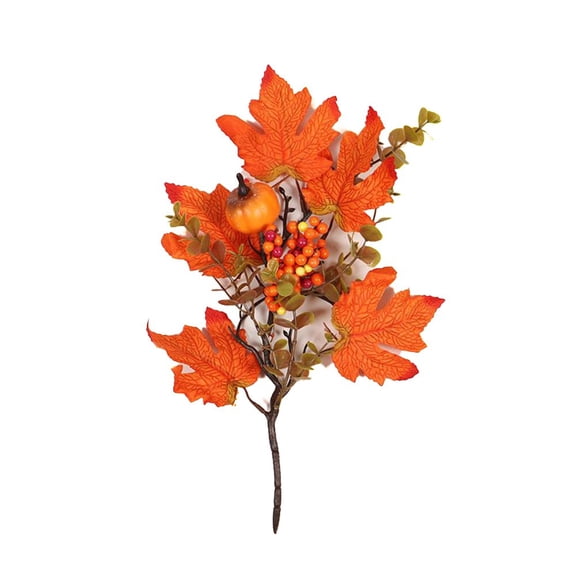 Artificial Maple Leaves Branch Fake Fall Leaves Stems Plants Outdoor E