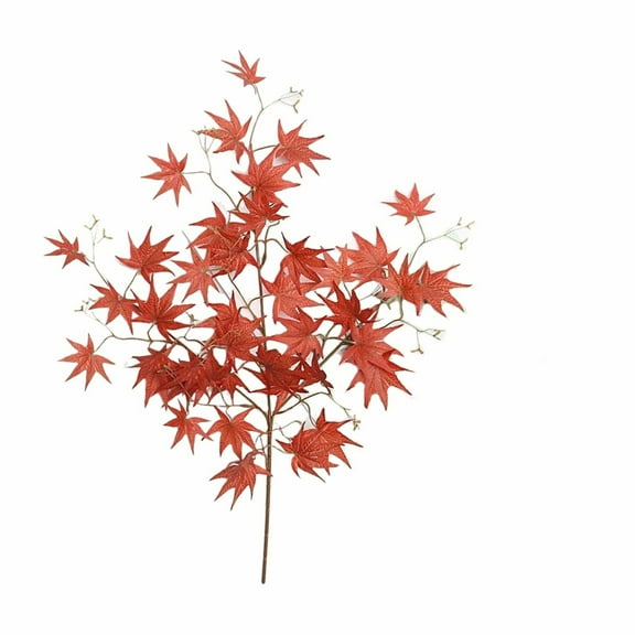 Artificial Maple Leaves Branches, Fake Fall Leaves Stems Maple Leaves Shrubs Autumn Leaf Bushes Faux Silk Foliage for Home Kitchen Thanksgiving Table Centerpieces Festival Decorations