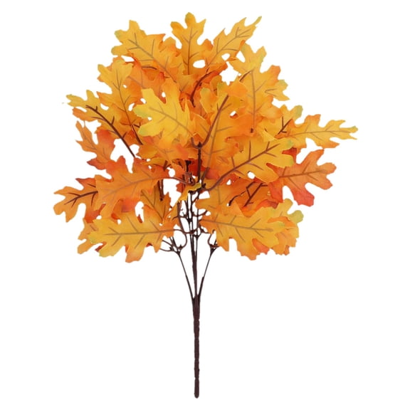Artificial Maple Leaves Branches,Fake Fall Leaves Stems Plant,Faux Maple Leaf Bushes Shrubs,for Home Kitchen Decor Autumn Thanksgiving Table Fireplace Festival Party Decor,7.87x13 inch(OrangeB)