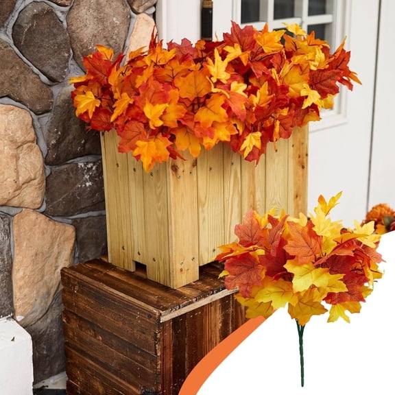 Artificial Maple Leaves Branches, Fake Fall Stems, Fall Maple Shrubs, Faux Autumn Plants, Thanksgiving Decorations Table Centerpieces