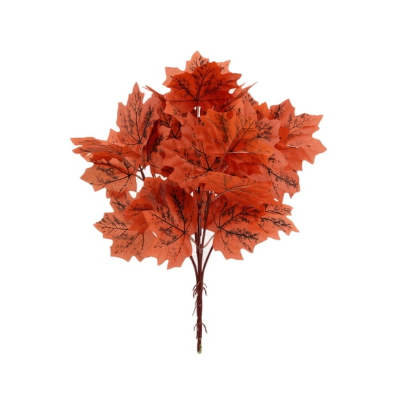 Artificial Maple Leaves Faux Silk Fall Foliage Stems 1 Pack 15.75 Inch Decor for Thanksgiving Autumn Indoor Outdoor Home Porch Party