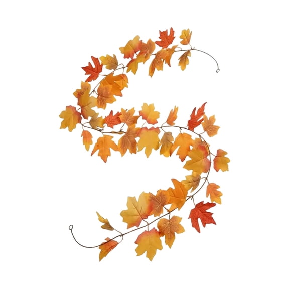 Artificial Maple Leaves Garland Fall Decorations For Home Thanksgiving Halloween Party Fireplace Decor