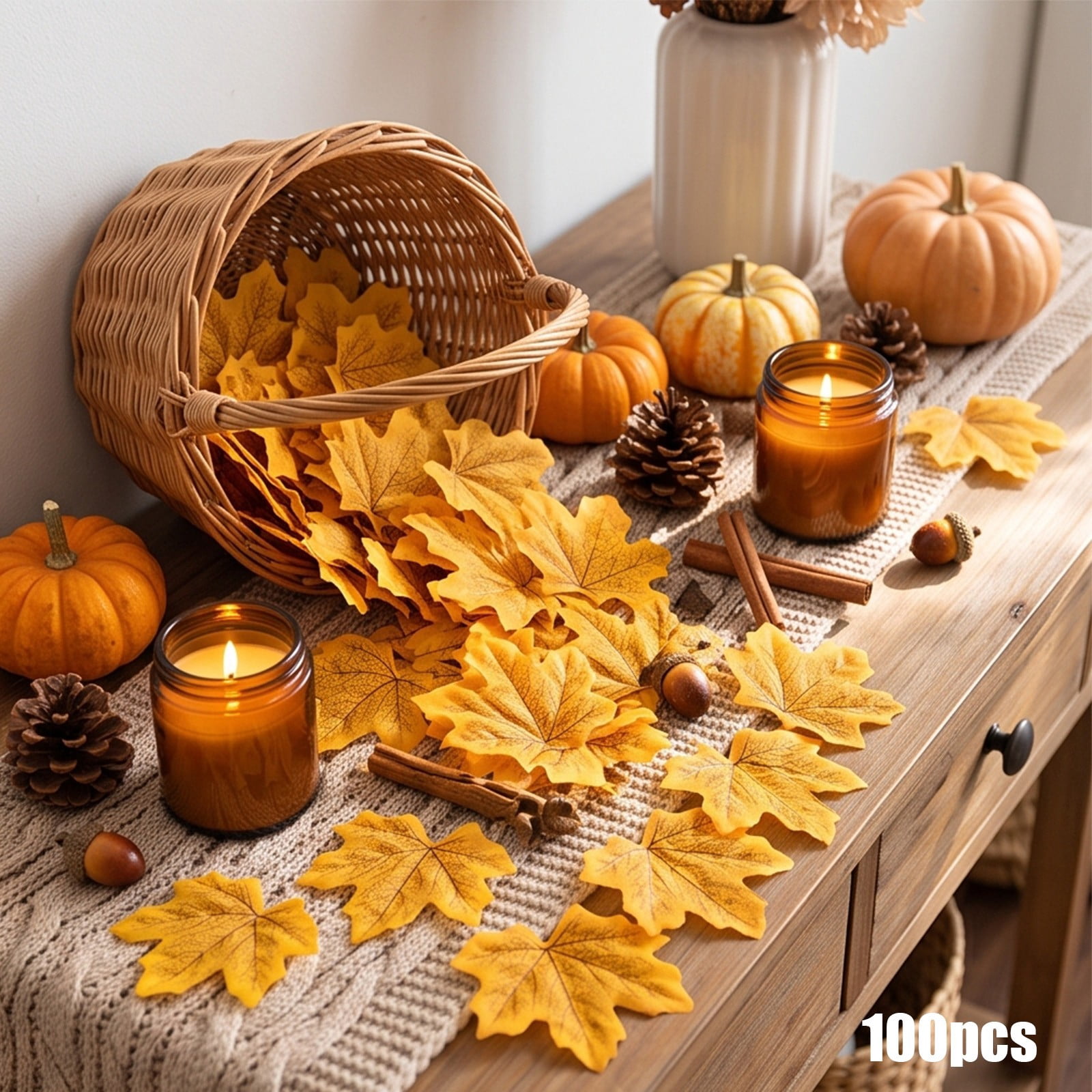 Artificial Maple Leaves, Realistic Vein Texture, Flexible DIY Decor ...
