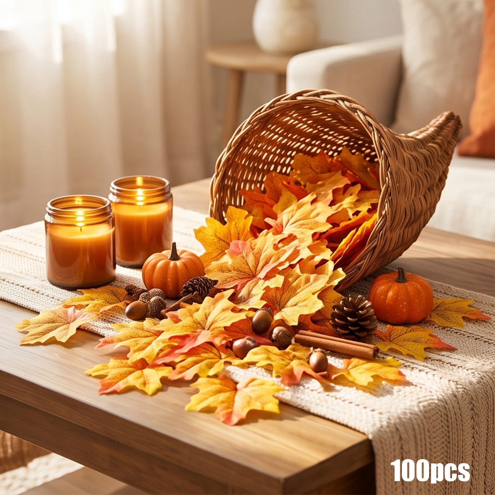 Artificial Maple Leaves, Realistic Vein Texture, Flexible DIY Decor ...