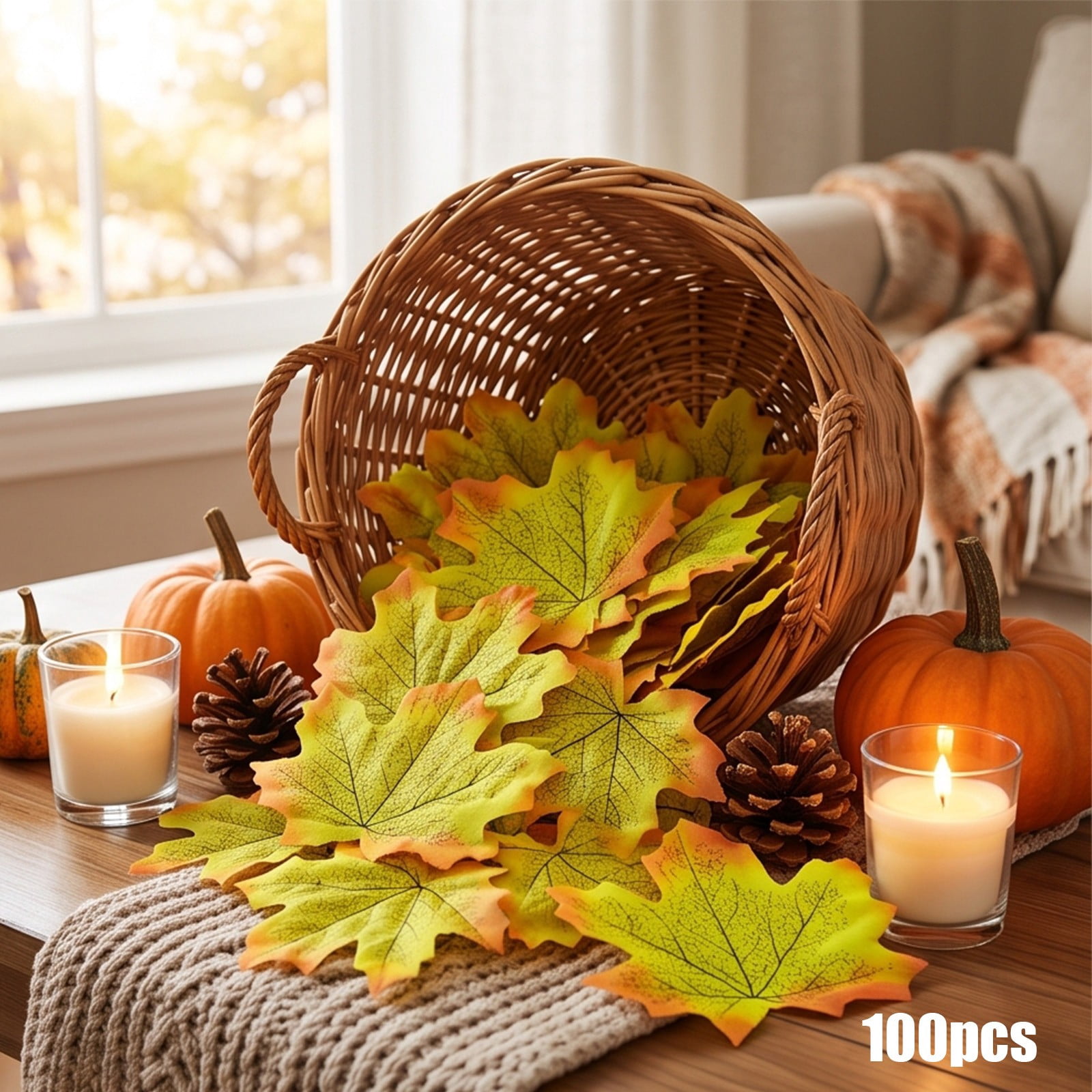 Artificial Maple Leaves, Realistic Vein Texture, Flexible DIY Decor ...