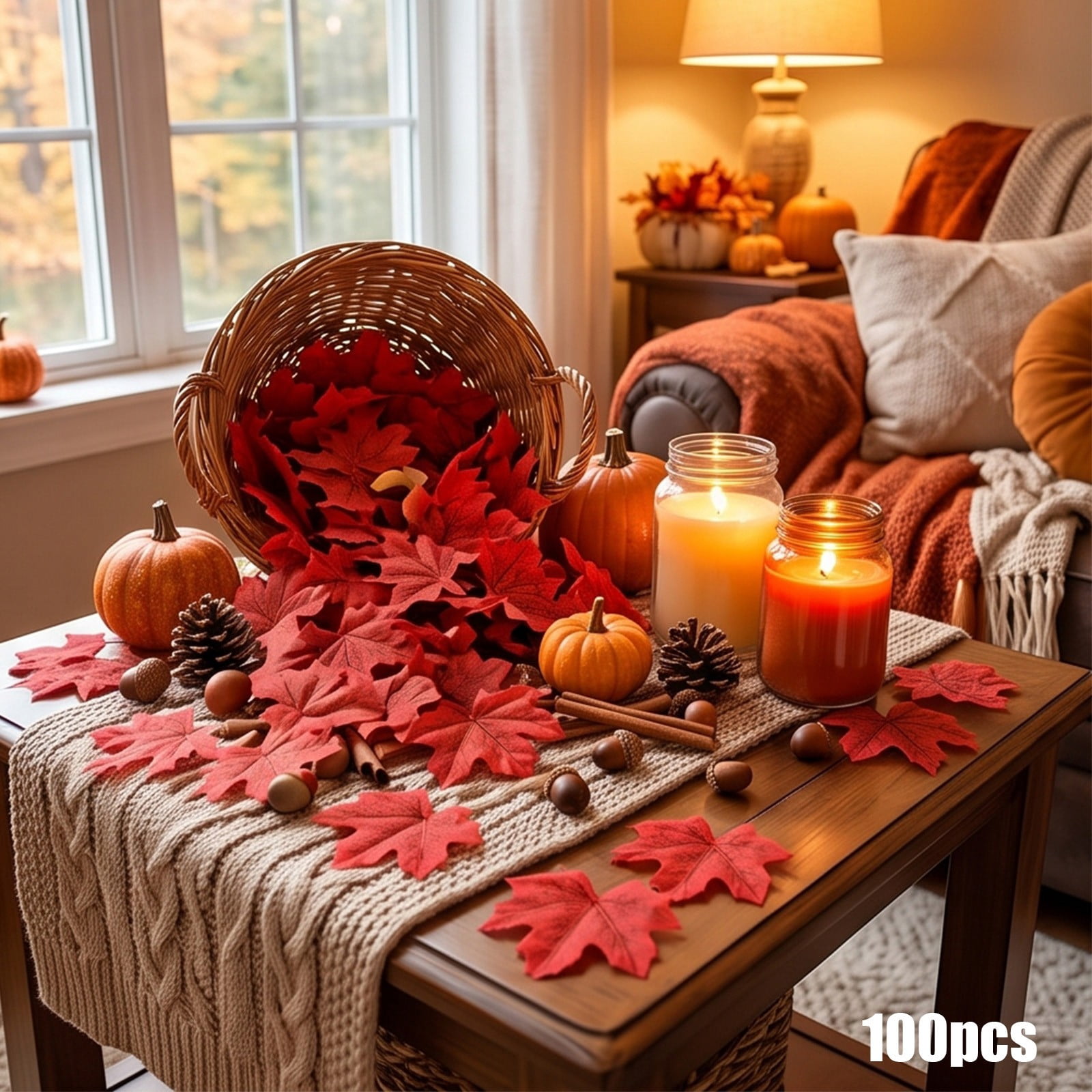 Artificial Maple Leaves, Realistic Vein Texture, Flexible DIY Decor ...