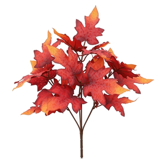 Artificial Maple Leaves Short Branches Fall Branch Fake Fall Leaves Stems Plants Faux Maple Shrubs Leaf Bushes Table Centerpieces Autumn Halloween Festival Party Decorations