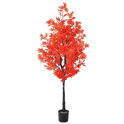 Artificial Maple Tree 5.2Ft Tall Artificial Plant, Realistic, Colors