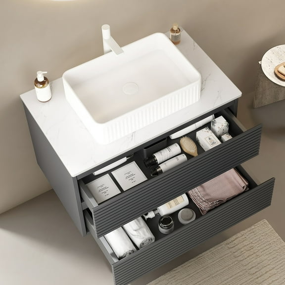 Artificial Marble Counter Top 36", White - And Versatile, To Scratches, Water, Fire, , Easy Clean Efficiently Thoroughly