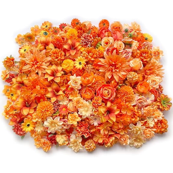 Artificial Marigold Flower Heads Orange 4 to 12 cm for Crafts DIY Wreath Fall Halloween Party Decorations