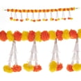 thumbnail image 1 of Artificial Marigold Flowers Garlands Door Toran with White Flower Set / Decorative Door Hanging Bandanwar for Indian Festival decoration (Yellow & Orange ) (Size:- 32”long), 1 of 4