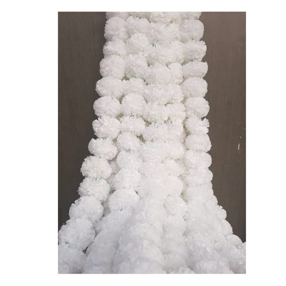 Artificial Marigold Fluffy Flowers Garlands for Decoration Pooja, Wedding,Pary, Festivals Diwali pongal Decoration 4.7 Feet Long Garlands