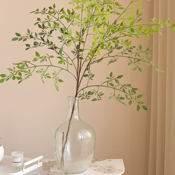 Artificial Milan Leaf Mini Small Leaf Fake Flower Branches, 41.33 Inch Green PVC Faux Greenery for Home Decor and Floral Arrangements