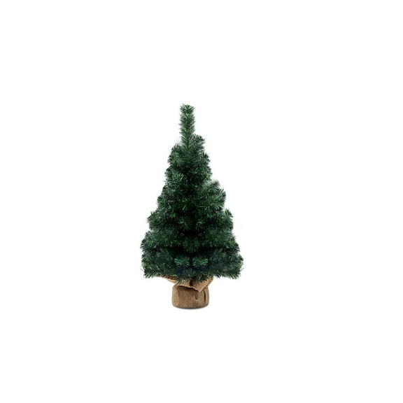 Artificial Mini Christmas Tree, Green Tabletop Decor Small Christmas Tree with Wooden Bases for Xmas Party Home Decor