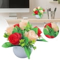 thumbnail image 1 of Artificial Mini Flower with Vase Rose Fake Flower Bouquets for Desk Home Decor (Rose), 1 of 8