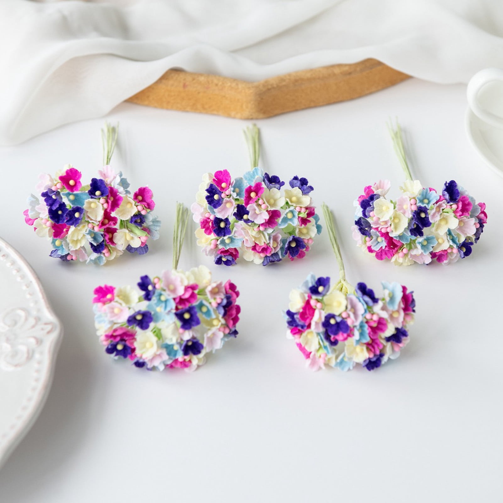 8+ Mini Flower Bouquet Artificial Mini Flowers Bouquet Handmade Small Wildflower Crafts for
