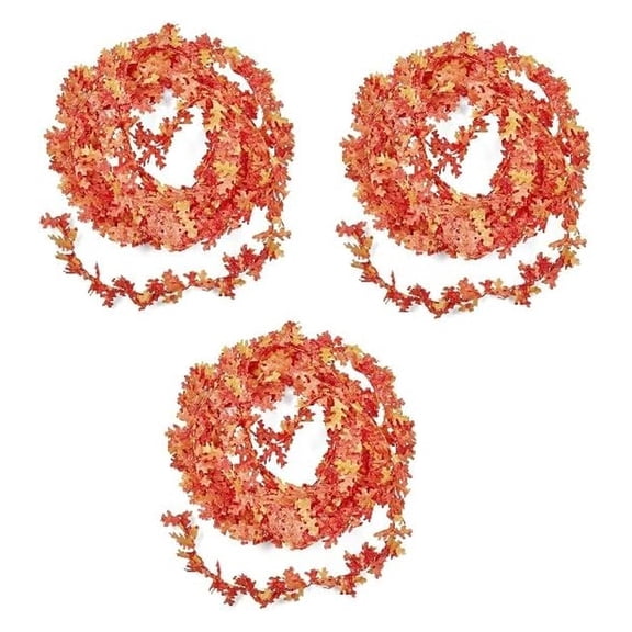 Artificial Miniature Fall with Tiny Oak Leaves | Size: 12 Foot Long (36 feet Total)