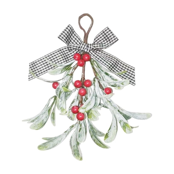 Artificial Mistletoe Picks, Christmas Mistletoe Decoration with White Berries, Artificial Mistletoe Floral Stems, Mistletoe Hanging Ornament for Home Wedding Xmas Decor