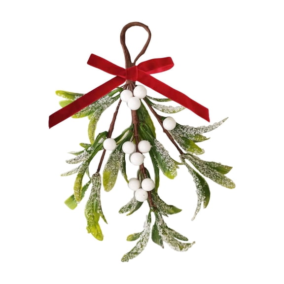 Artificial Mistletoe Picks, Christmas Mistletoe Decoration with White Berries, Artificial Mistletoe Floral Stems, Mistletoe Hanging Ornament for Home Wedding Xmas Decor