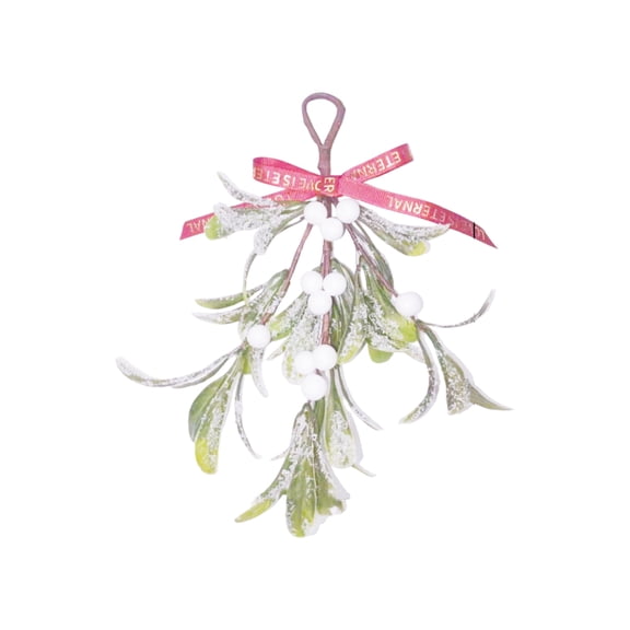 Artificial Mistletoe Picks, Christmas Mistletoe Decoration with White Berries, Artificial Mistletoe Floral Stems, Mistletoe Hanging Ornament for Home Wedding Xmas Decor