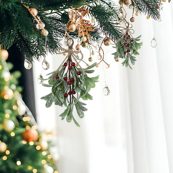 Nilvkv Artificial Mistletoe Wall Hanging Christmas Home Fireplace Interior Decoration Christmas Tree Accessories Hanging, Christmas Decorations