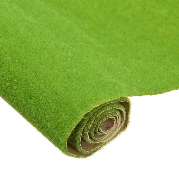 Artificial Model Grass Mat 13.8" x 39" Light Green Realistic Fake Turf for Model Garden Decoration Sand Table