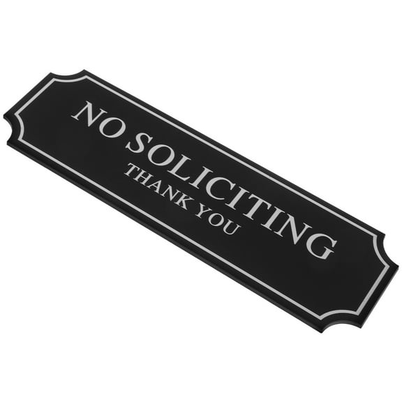 No Soliciting Sign for Office Use Acrylic Material Black Color Lightweight Practical Design 6.5 x 9 inches