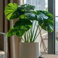 Pvc Plam Insert Artificial Monstera Leaves Faux Greenery Large Palm Leaves for Wedding ...
