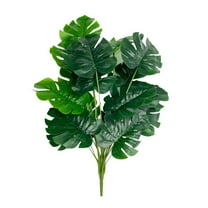 Artificial Monstera Leaves for Vase, Fake Tropical Plants Palm Leaves, Faux Turtle Leaf, Realistic Philo Turtle Plant Leaves for Beach Home Wedding Garden Party Decor