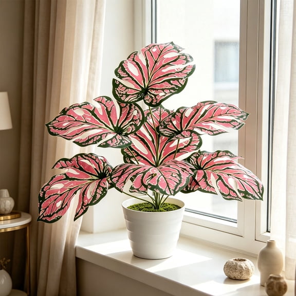 Artificial Monstera Potted Plant Faux Indoor Green Desk Decor, Realistic Tropical Leaf Design, Maintenance Free Durable Build, Easy Display Decor for Living Room Office Bedroom Desk