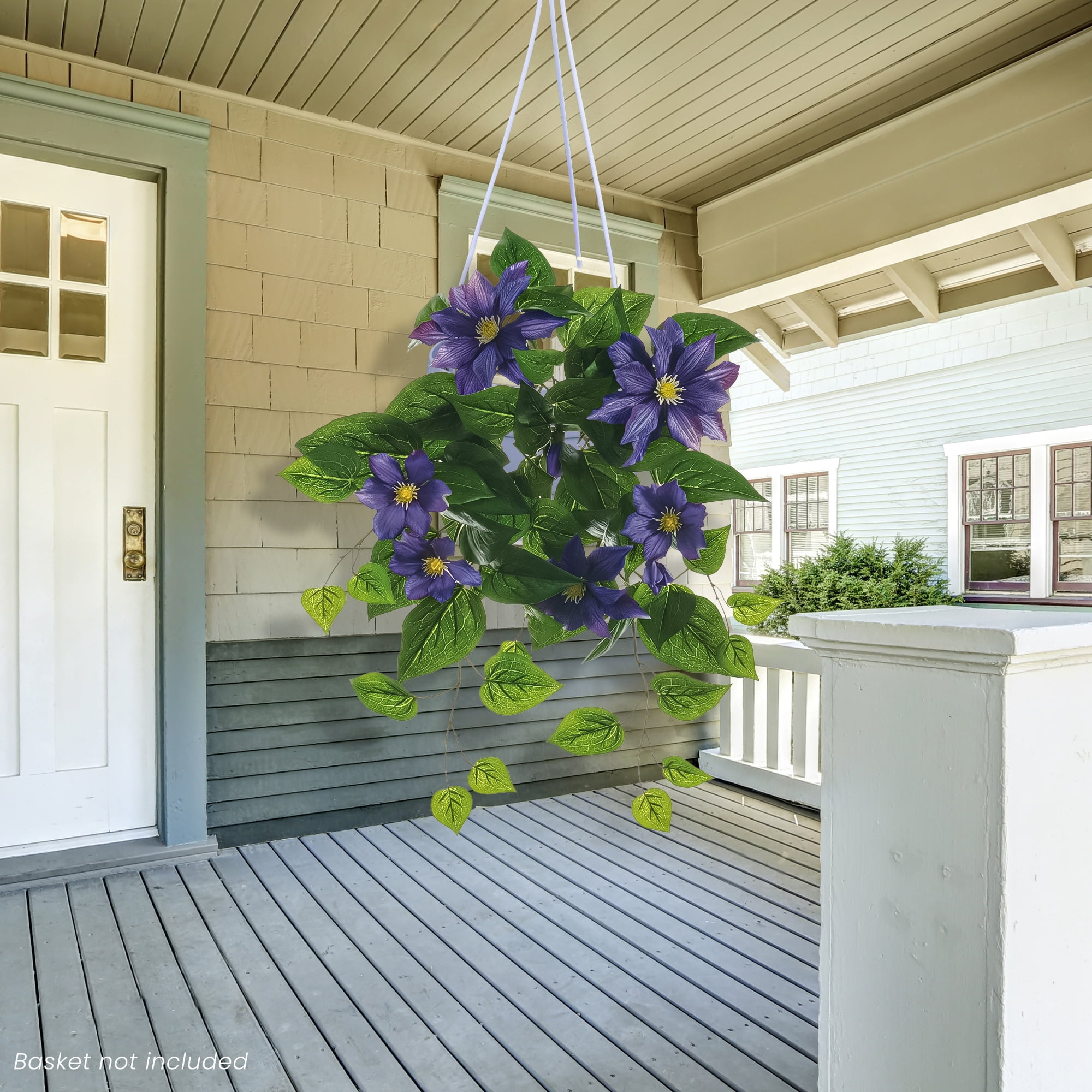 Artificial Morning Glory Floral Hanging Bush Spray - 20" - Purple