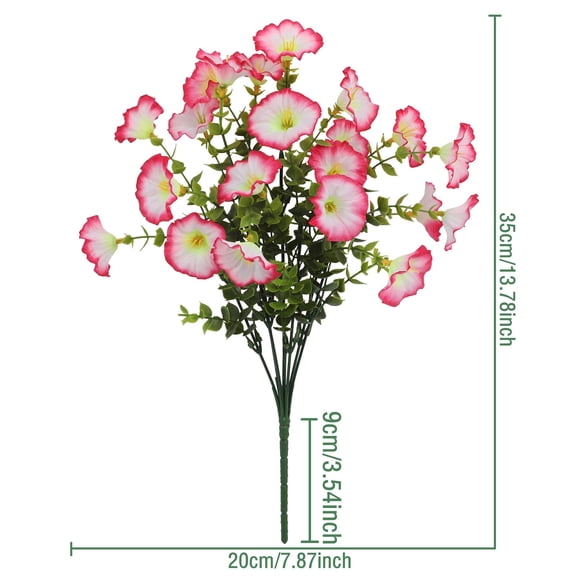 Artificial Morning Glory Flowers 3-Pack Pink Realistic Outdoor Silk Trumpet Blossom for Balcony Decor