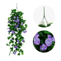 Artificial Morning Glory Hanging Flowers Blue– Faux Wisteria Vines for Outdoor & Indoor Decoration, Weddings, Patios, Gardens, 40in