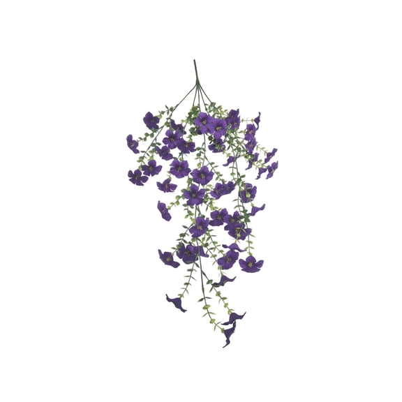 Artificial Morning Glory Hanging Vine Wall-Mounted Spring Faux Flower Decoration with Eucalyptus Leaves for Porch Garden Home Wedding Party Decor